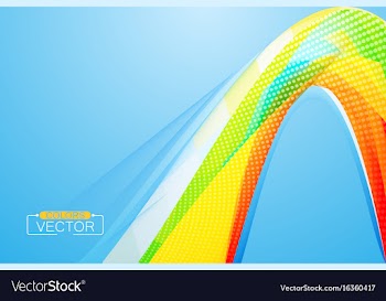Colors curve wallpaper on a blue vector image