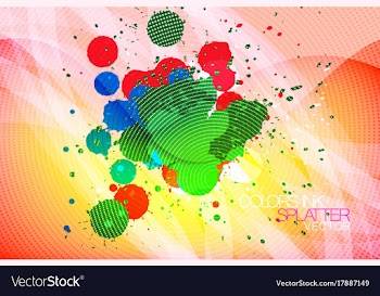 Colors ink splatter abstract background vector image