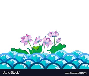 Colors lotus flowers art pattern vector image