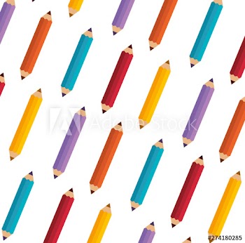 colors pencils education pattern background