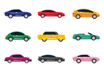 Colorul Carros Vector Icons