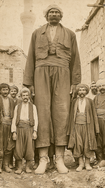 Colossal Ottoman Villager in Mardin - Late 1800s Archival Portrait