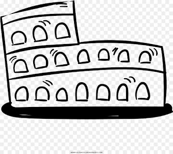 Colosseum, Drawing, Coloring Book, Text, Line Art PNG