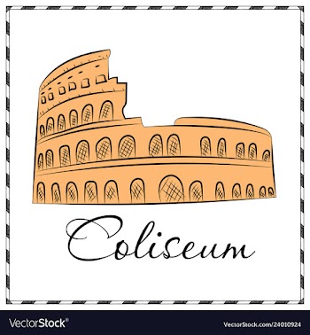 Colosseum in italy icon in cartoon style isolated vector image