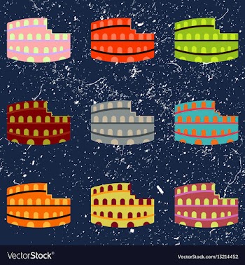 Colosseum in rome collection vector image