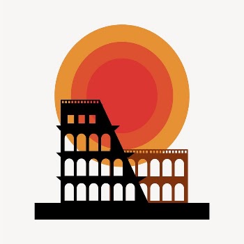 Colosseum sunset clipart, tourist landmark | Free Vector - rawpixel