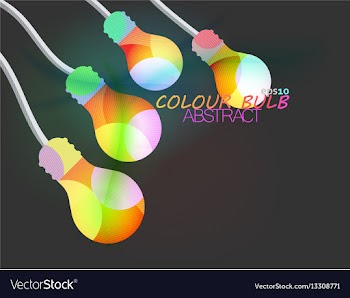 Colour bulb on gray vector image