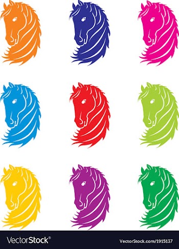  					Coloured Horse Head vector image														