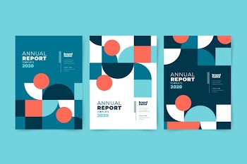 Colourful abstract annual report template Free Vector