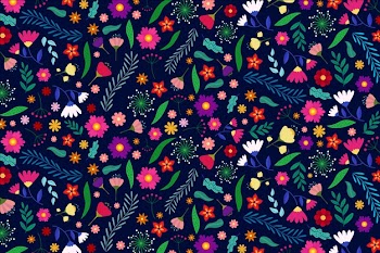 Colourful ditsy floral background Free Vector