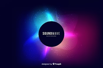 Colourful light waves background Free Vector
