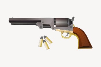 Colt gun clipart, illustration vector. | Free Vector - rawpixel
