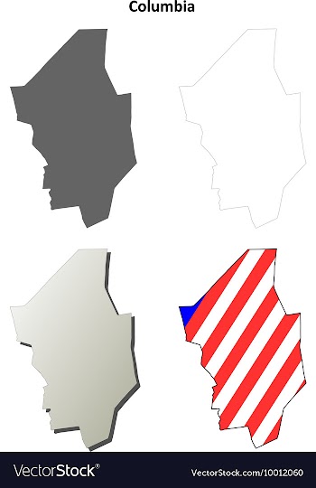 Columbia Map Icon Set vector image