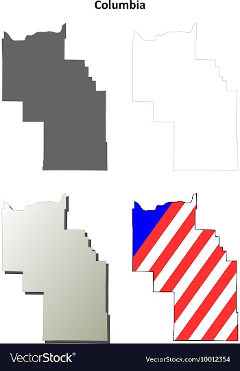 Columbia Map Icon Set vector image