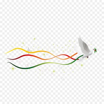 Columbidae Line Graphic design - Pigeons and color wavy lines 