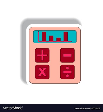 Column graph on display in vector image