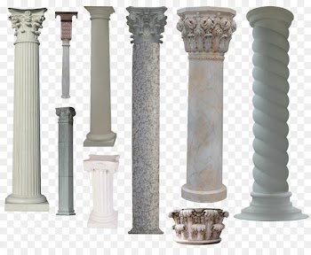 Column Icon - Continental white retro Roman columns 