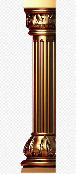 Column Metal - Gold metallic material column 