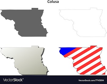 Colusa County California outline map set vector image