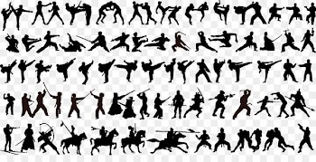 Combat - Silhouette of martial arts 