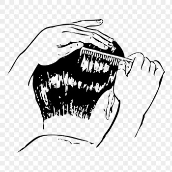 Combing hair png sticker, vintage | Free PNG - rawpixel