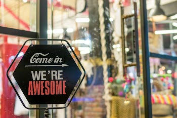 Come in We're Awesome Sign