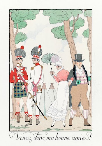 Come on, my good friend! (1923) fashion illustration in high resolution by George Barbier. Original from The Rijksmuseum. Digitally enhanced by rawpixel.