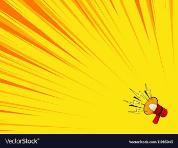 Comic book background with megaphone announcement vector image