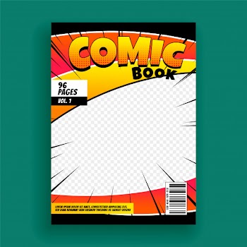 Comic book magazine cover page design template Free Vector