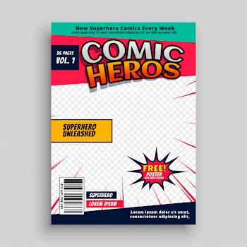 Comic book magazine page template Free Vector