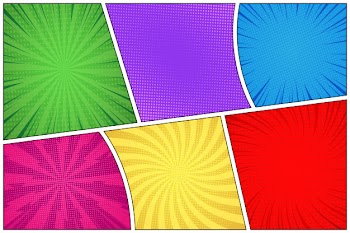 Comic book page colorful background Free Vector