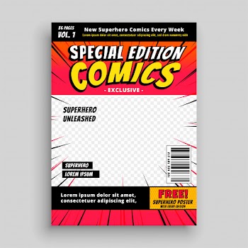 Comic book special edition cover page template Free Vector