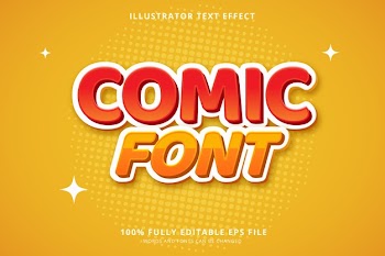 Comic font text effect Free Vector