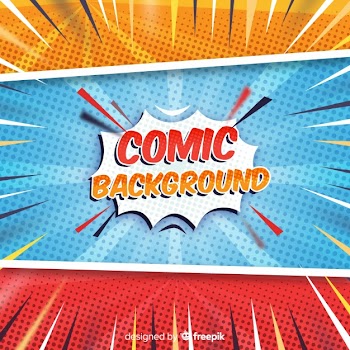 Comic halftone background Free Vector