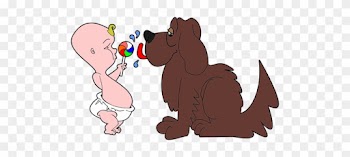 Comic Image Of A Baby And A Dog - Baby And Dog Cartoon