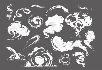Comic smoke puffs set Free Vector