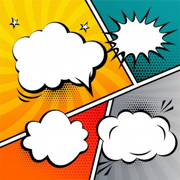Comic strip speech bubble and expressions template Free Vector