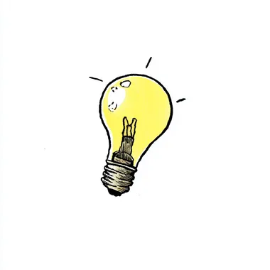 Comic Style Light Bulb Illustration Comic Style Light Bulb Illustration
