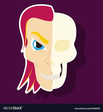 Comic stylized superhero skeleton face print vector image