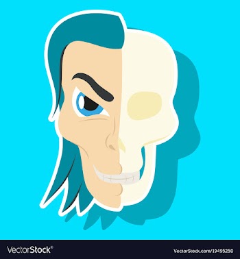 Comic stylized superhero skeleton face print vector image