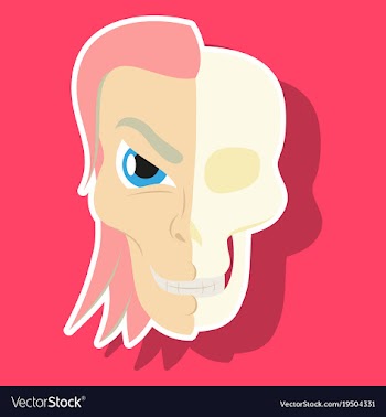 Comic stylized superhero skeleton face print vector image