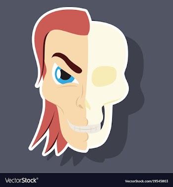 Comic stylized superhero skeleton face print vector image