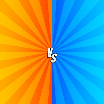 Comic versus with zoom rays Free Vector