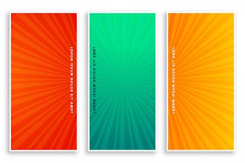 Comic zoom lines banners set Free Vector