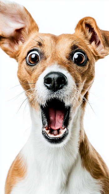Comically Shocked Terrier Dog Portrait