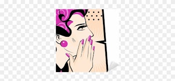 Comics Hand Gesture Of Woman Telling Secrets, Spread - Illustration
