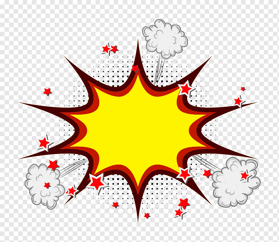 Comics Speech balloon Illustration, explosion, leaf, text, comic Book png
