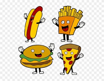 Comida Rápida, Papas A La Francesa Con Queso Hamburguesa - Junk Food Character