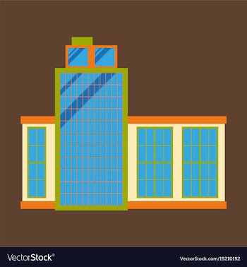 Commercial building architecture in flat design vector image