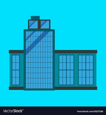 Commercial building architecture in flat design vector image